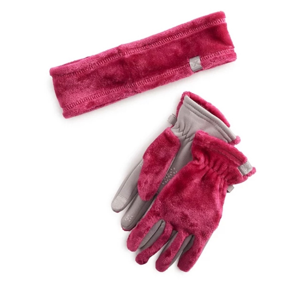 Girls ZeroXposur Gianna High Pile Headband & Gloves Set